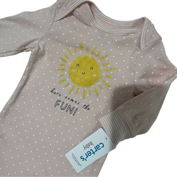 Carters Baby Girls 3pc Outfit Set Bodysuits Size 12 Months Jumpsuits Headwrap - Picture 5 of 13